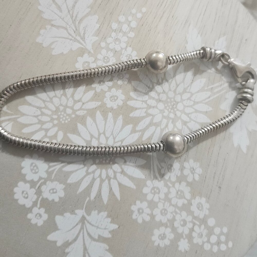 Zable Sterling Silver Snake Charm Bracelet with smart beads